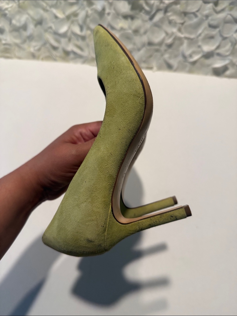 Naturalizer Olive Green Suede Pointed Toe Pumps - Picture 4 of 5